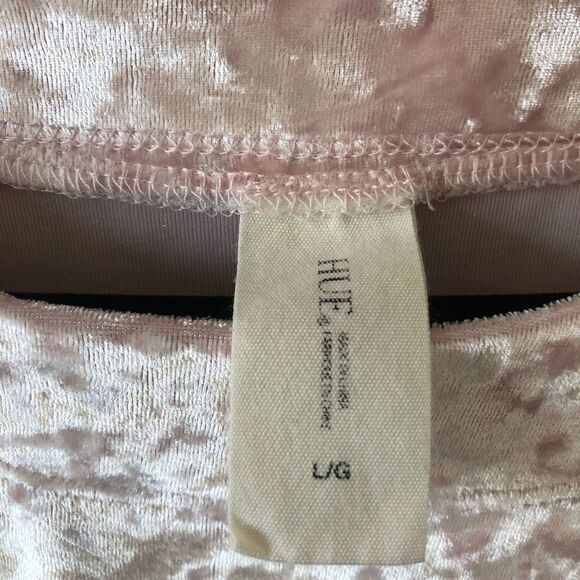 HUE Baby Pink Crushed Velvet Short Sleeve Top - Picture 6 of 6